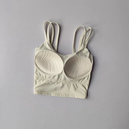 Women's Back knotted Sports Bra / High Impact Gym (Victorious Titanium Mesh)