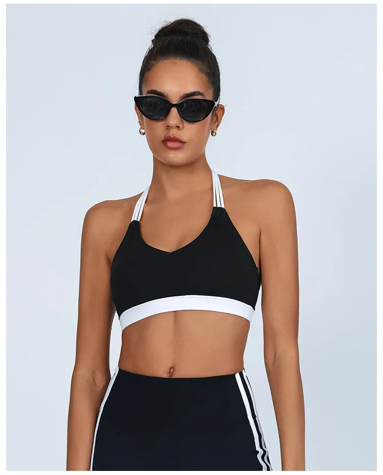 Thin Shoulder Strap High Elastic Breathable Contrast Bra (Victorious AthleteOS)