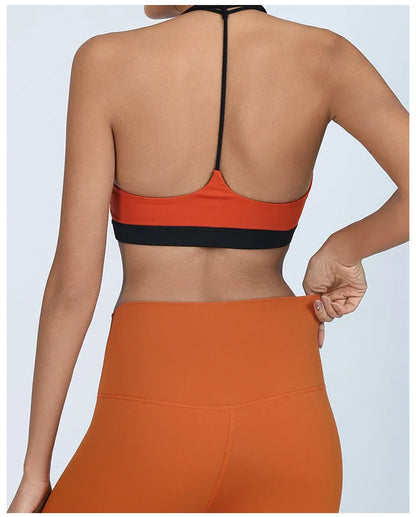 Thin Shoulder Strap High Elastic Breathable Contrast Bra (Victorious AthleteOS)