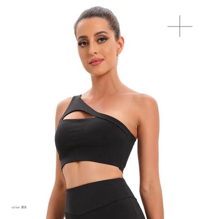 Women's Oblique One Shoulder Strap Bra / Fitness Bra Tops (Victorious CoreSignal)