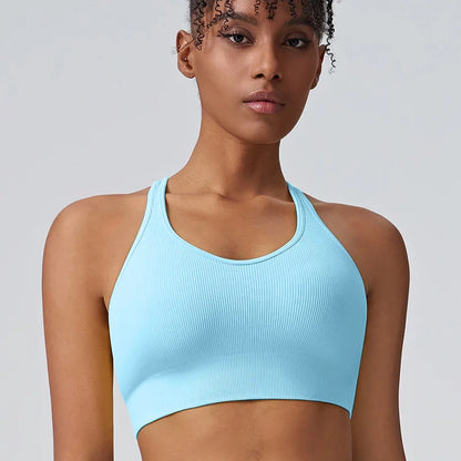 Women's Cross Back Sports Bra/ High-intensity Fixed Cup Shockproof Bra (Victorious Lumen Circuit Bra)