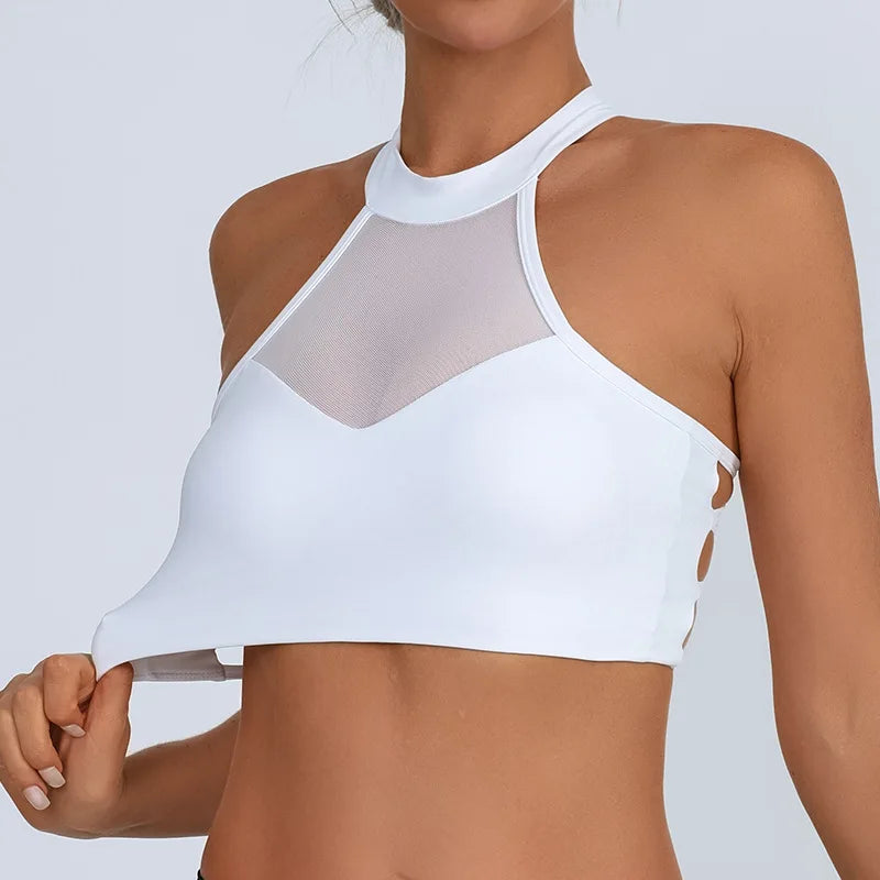 Sheer Mesh Yoga Bra / Beauty Back Inner Wearing Hollow-out Workout Bra (Victorious Astro Nexus)