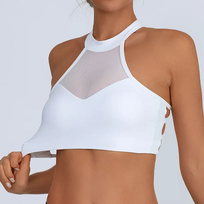 Sheer Mesh Yoga Bra / Beauty Back Inner Wearing Hollow-out Workout Bra (Victorious Astro Nexus)