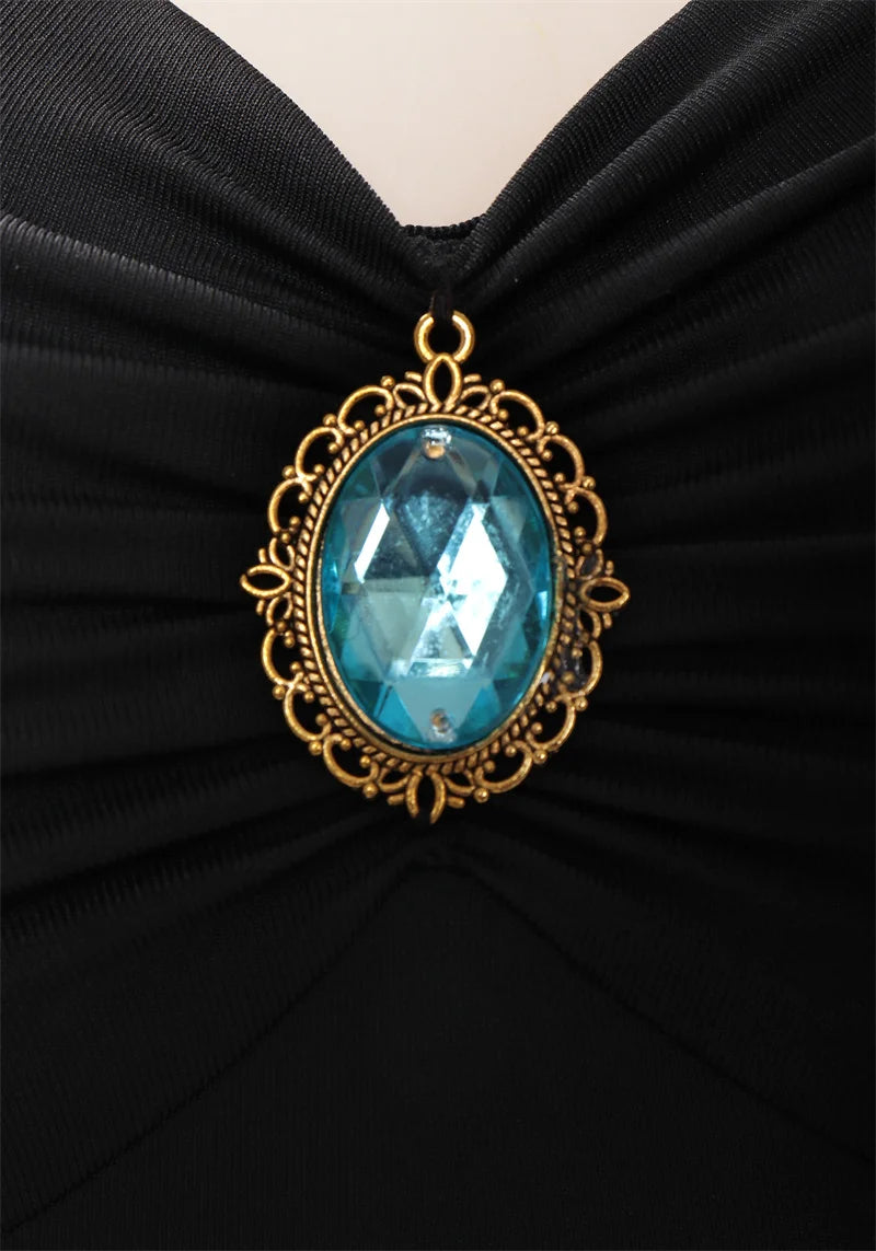 Bowsette Cosplay Costume Black Gothic Dress