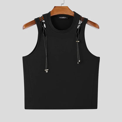 Mesh Tech Hollow Ribbed Tank Top/ Unisex / activewear & casual