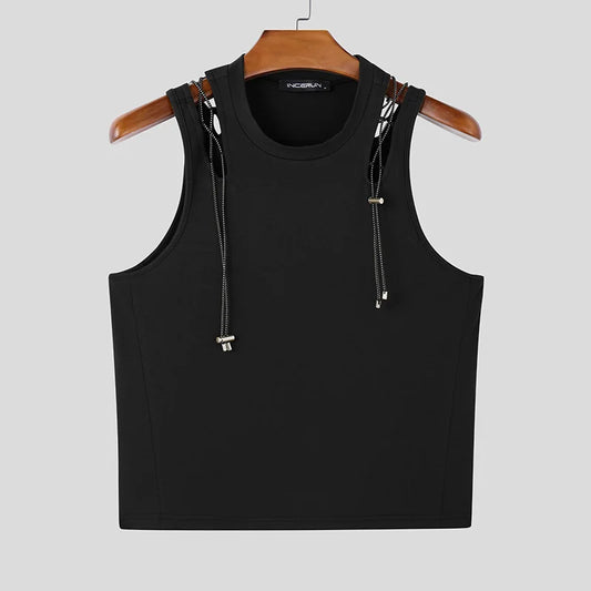 Mesh Tech Hollow Ribbed Tank Top/ Unisex / activewear & casual