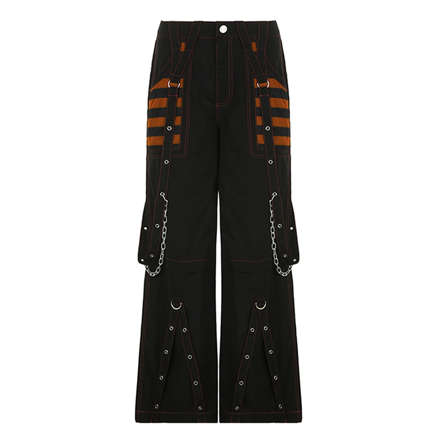 Women Goth Cargo Pants / High Waist Baggy Jeans (Victorious CryoStream)