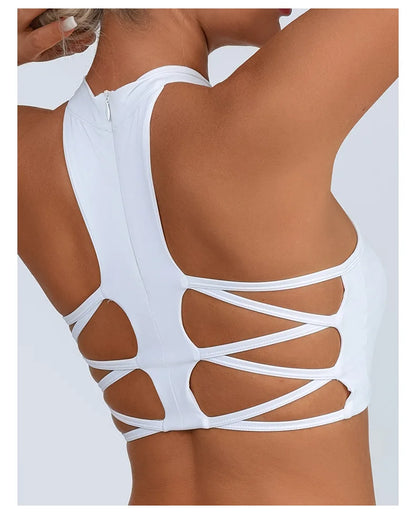 Sheer Mesh Yoga Bra / Beauty Back Inner Wearing Hollow-out Workout Bra (Victorious Astro Nexus)