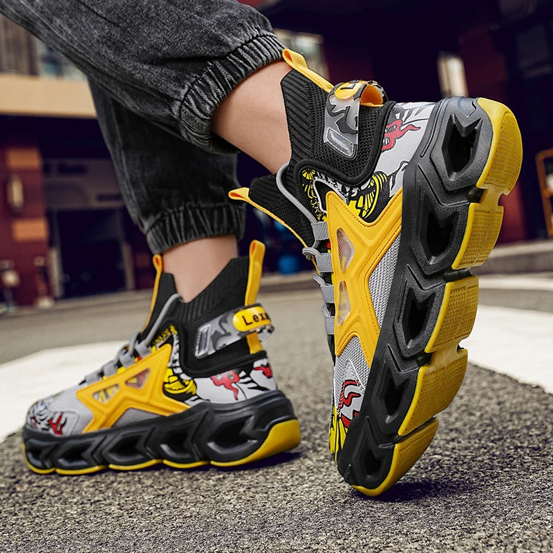 Workout Sneakers Male Size/ Mixed Color Graphics - Trendy Style