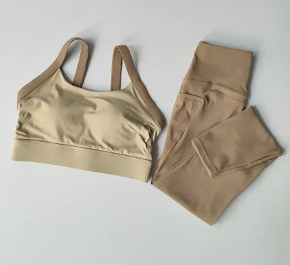 High Intensity Color Blocking Yoga Set 2PCS/ High Waist Fitness Leggings