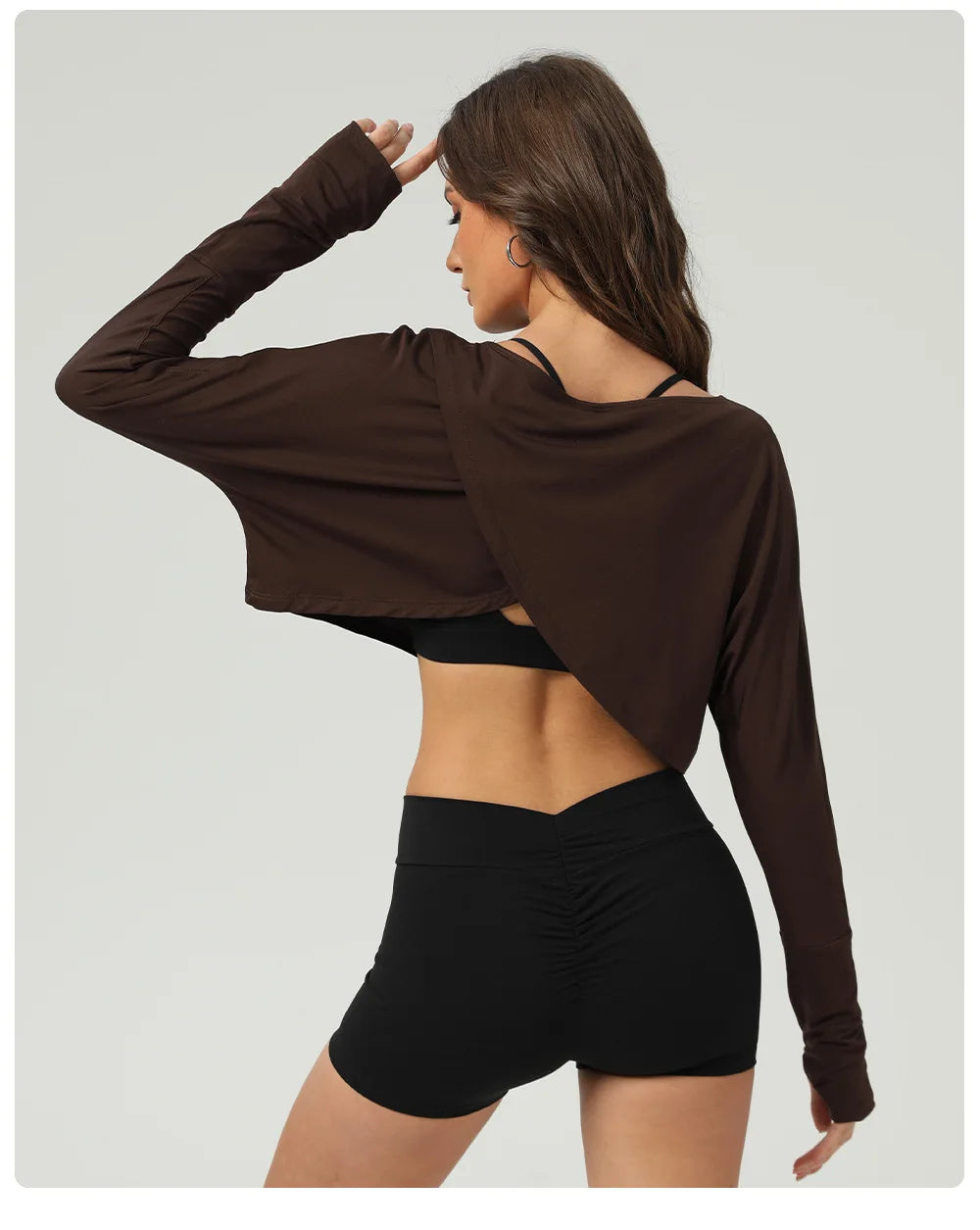 Yoga Shirts Women Long Sleeve Hollow Out Backless Crop Top (Victorious NeuraFit)