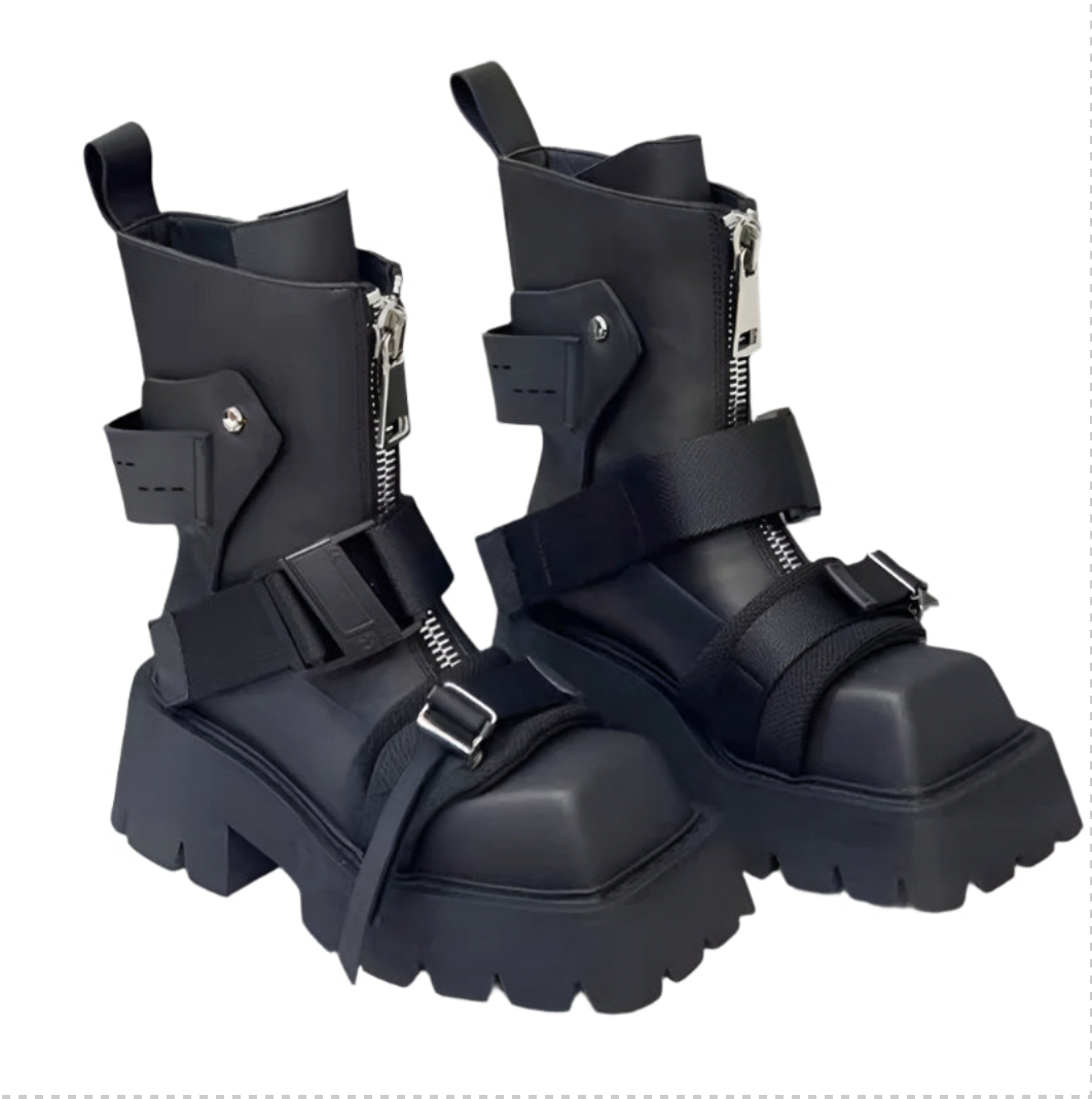 Thick-soled Male Biker Gothic Boots