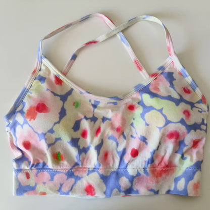 Floral Print Yoga Bra for Women/ Cross Back Gym Sports Bra