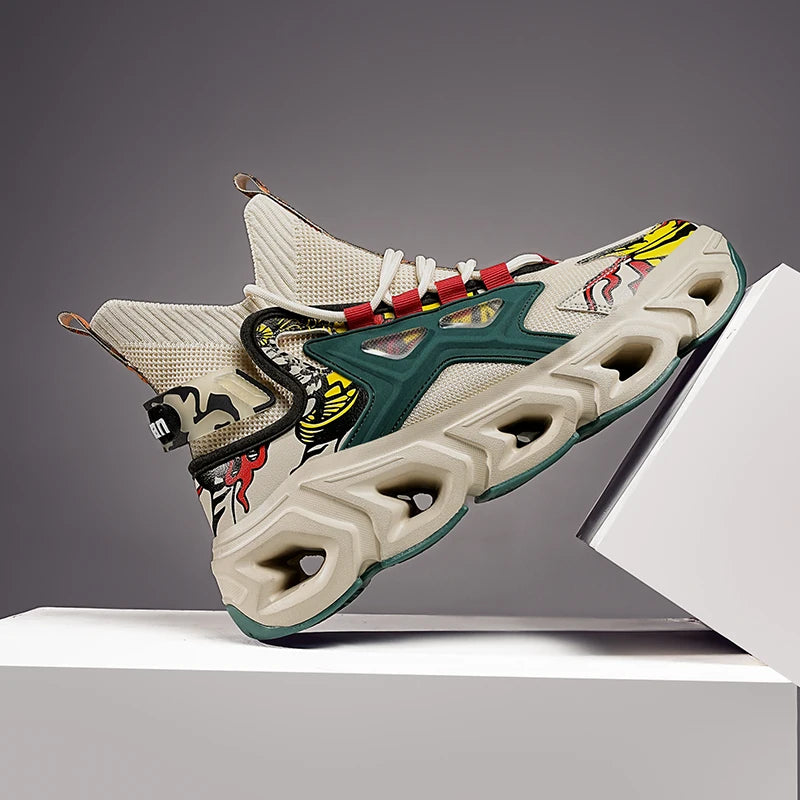 Workout Sneakers Male Size/ Mixed Color Graphics - Trendy Style