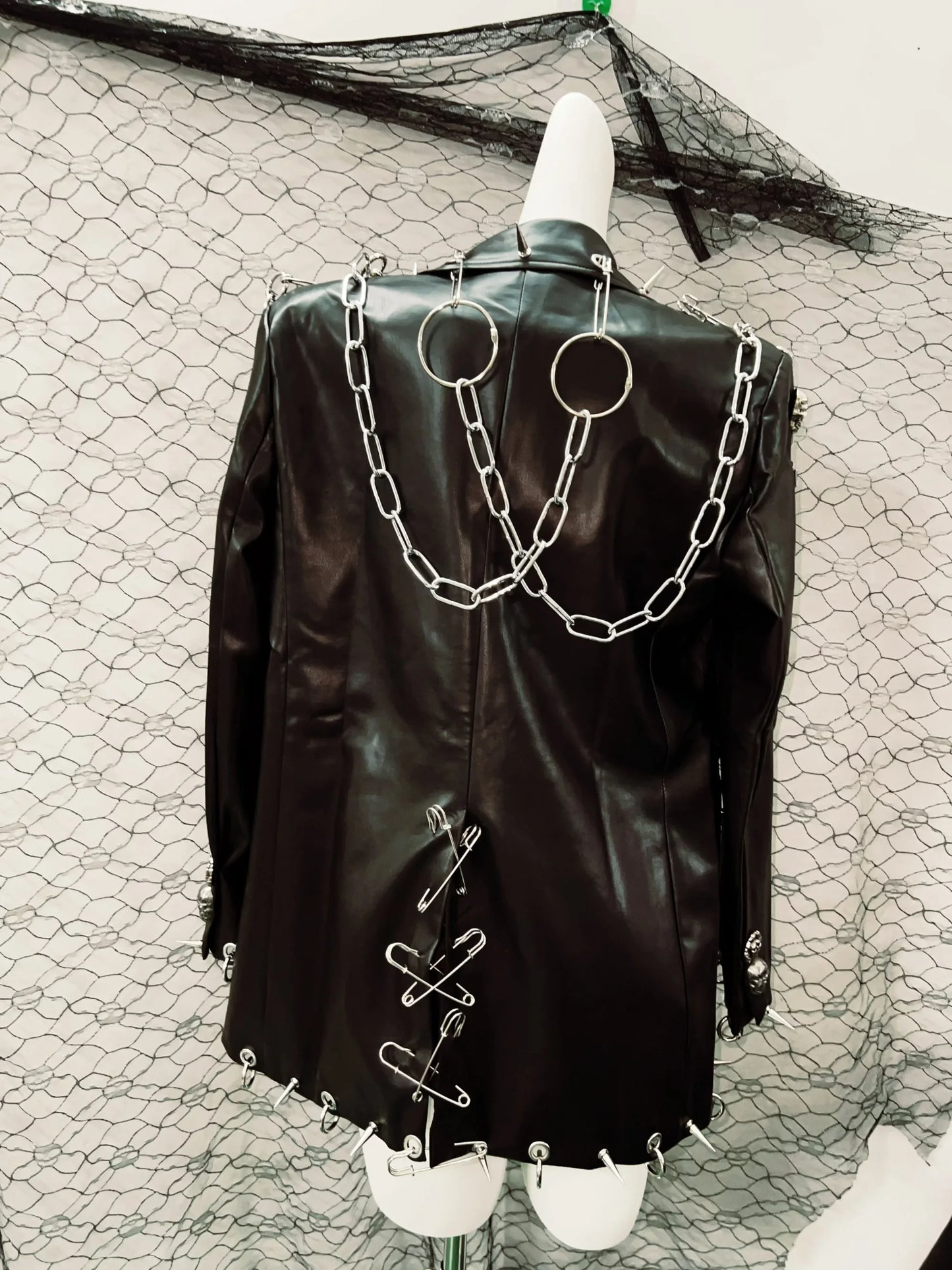 Gothic Style Outfit set with Spikes and Chains/ Full Goth Outfit