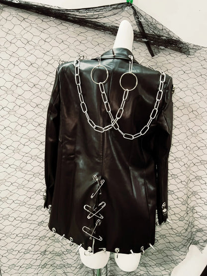 Gothic Style Outfit set with Spikes and Chains/ Full Goth Outfit