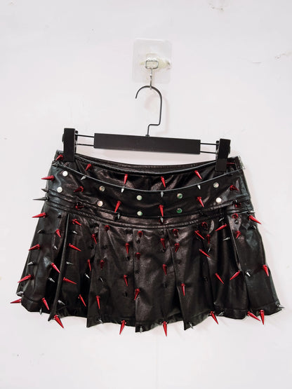 Gothic Full Outfit clothes  / Red Spikes and Black set
