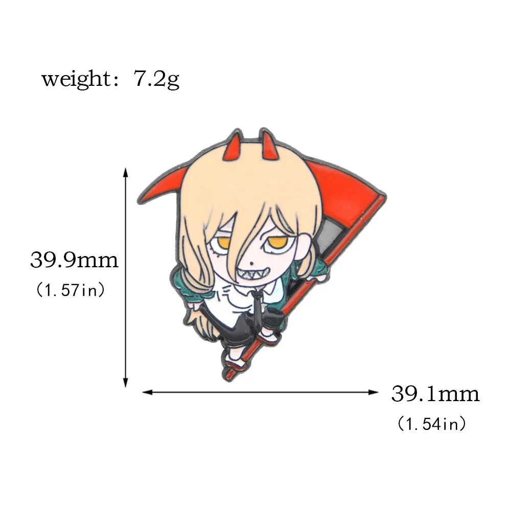 Anime Chainsaw Man Brooch Pins/ Metal Enamel