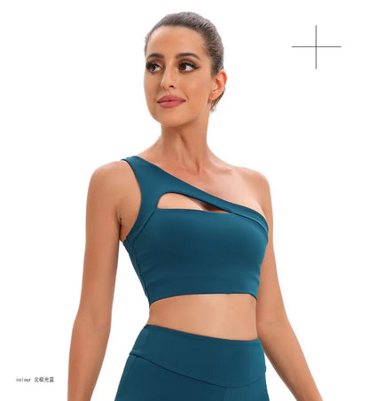 Women's Oblique One Shoulder Strap Bra / Fitness Bra Tops (Victorious CoreSignal)