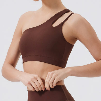 Women Sports Bra/ Push Up Fitness Bras/ One Shoulder Shockproof (Victorious Cosmo Surge)