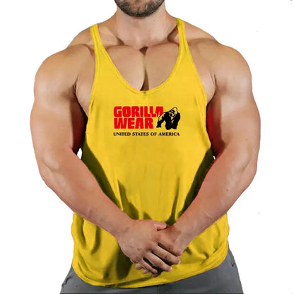 Muscular Man Gym Tank Top/ Bodybuilding and Fitness Stringer Clothing
