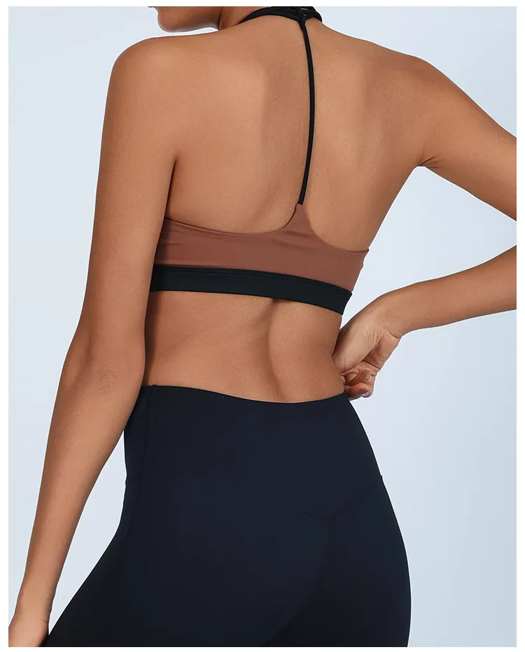 Thin Shoulder Strap High Elastic Breathable Contrast Bra (Victorious AthleteOS)