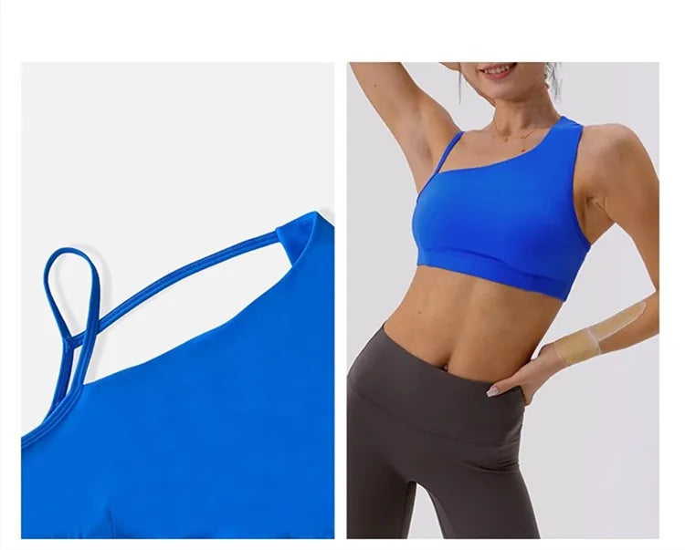 Women's Asymmetric Shoulder Straps Yoga Bra (Victorious SyncWear)