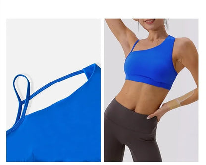 Women's Asymmetric Shoulder Straps Yoga Bra (Victorious SyncWear)