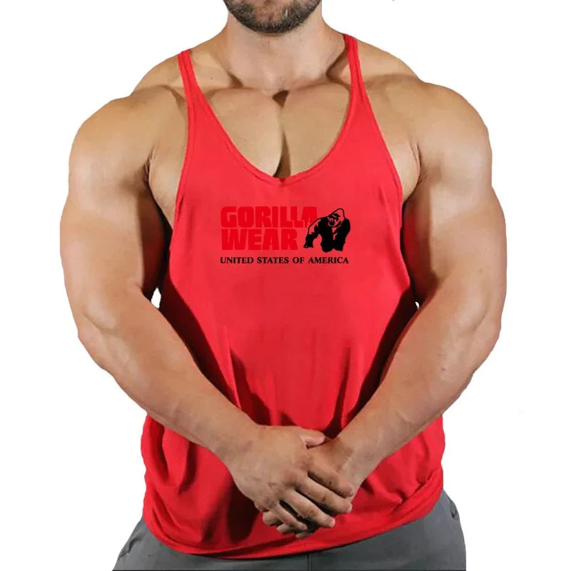 Muscular Man Gym Tank Top/ Bodybuilding and Fitness Stringer Clothing