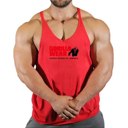Muscular Man Gym Tank Top/ Bodybuilding and Fitness Stringer Clothing