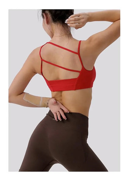 Women's Asymmetric Shoulder Straps Yoga Bra (Victorious SyncWear)