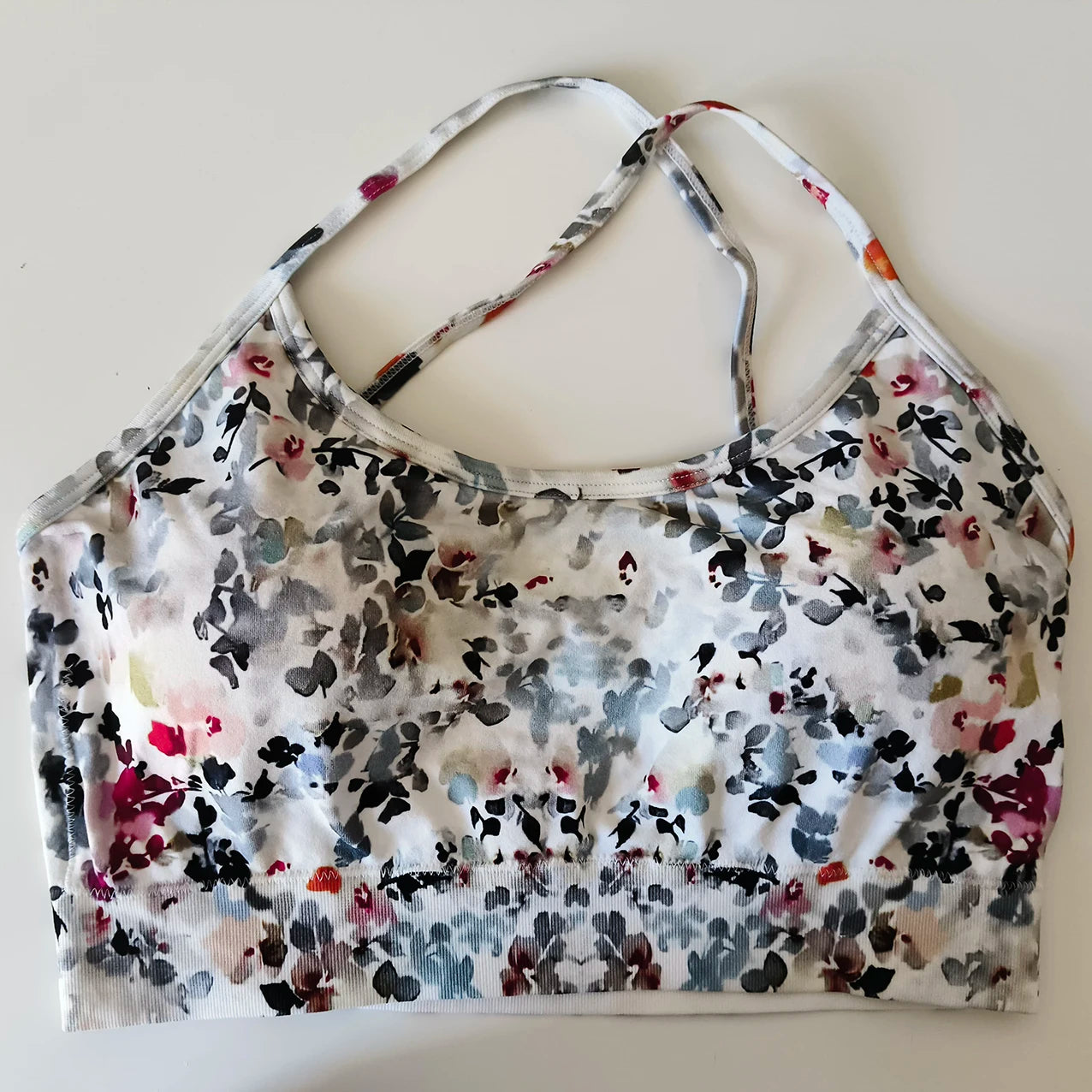 Floral Print Yoga Bra for Women/ Cross Back Gym Sports Bra