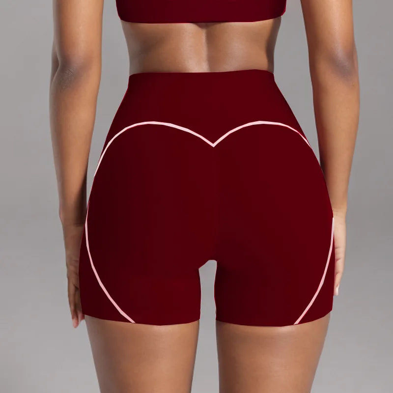 Women's Heart-Shaped High-Waisted Yoga Leggings & Cross-Strap Sports Bra Set (Victorious Ganymede Grind Leggings)