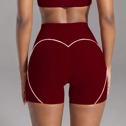 Women's Heart-Shaped High-Waisted Yoga Leggings & Cross-Strap Sports Bra Set (Victorious Ganymede Grind Leggings)