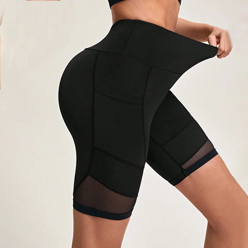 High Waist Mesh Yoga Shorts with Pockets (Victorious MechaMorph Shorts)