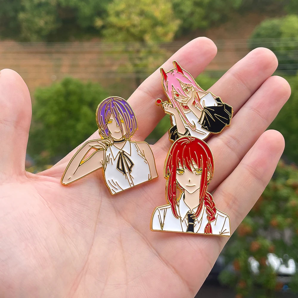 Anime Chainsaw Man Brooch Pins/ Metal Enamel