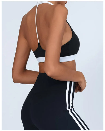 Thin Shoulder Strap High Elastic Breathable Contrast Bra (Victorious AthleteOS)