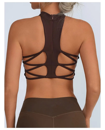 Sheer Mesh Yoga Bra / Beauty Back Inner Wearing Hollow-out Workout Bra (Victorious Astro Nexus)