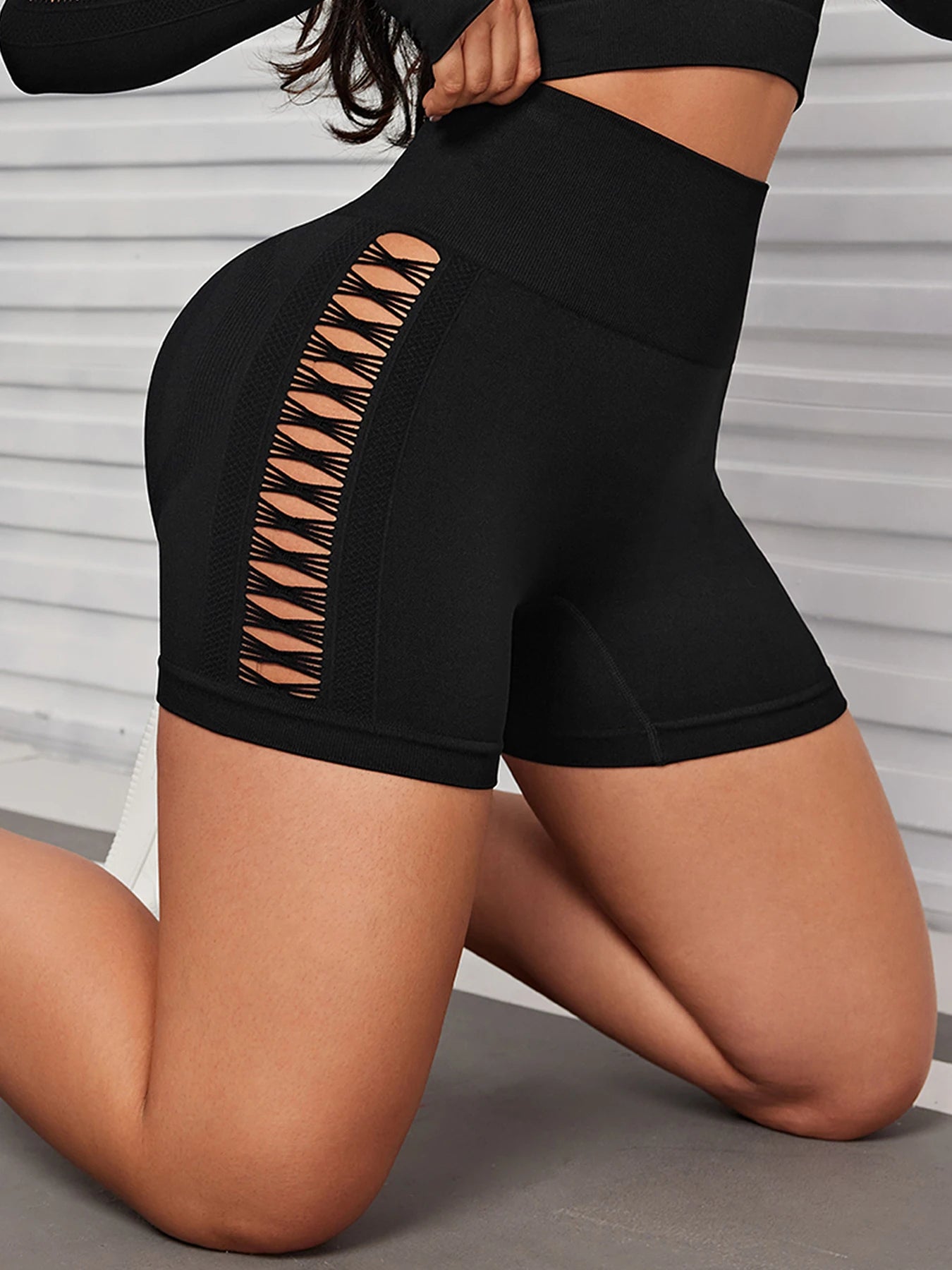 Women Tie Dye Hollow Seamless Yoga Shorts (Victorious EvoCore Shorts)