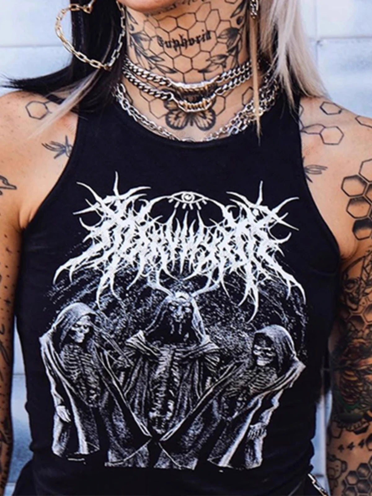 Gothic Tanks Top for / 90s Vintage Clothes Aesthetic