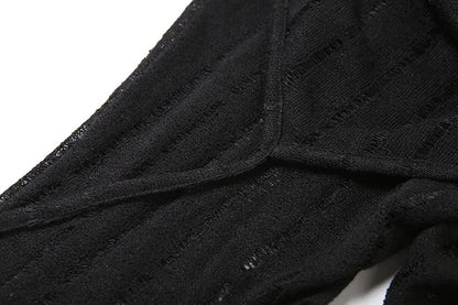 Goth Dark Solid High Waist Pants/ Holes See Through Trousers (Victorious HoloEdge)