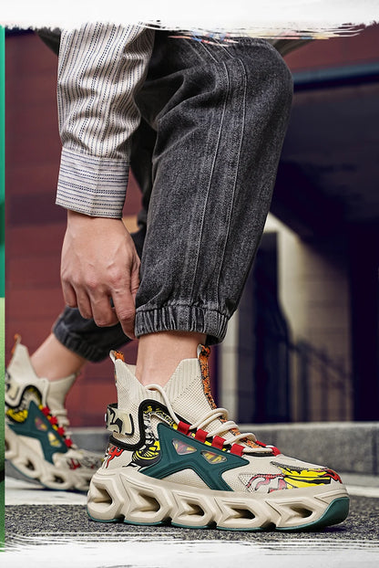Workout Sneakers Male Size/ Mixed Color Graphics - Trendy Style
