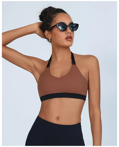 Thin Shoulder Strap High Elastic Breathable Contrast Bra (Victorious AthleteOS)