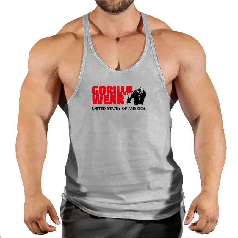 Muscular Man Gym Tank Top/ Bodybuilding and Fitness Stringer Clothing