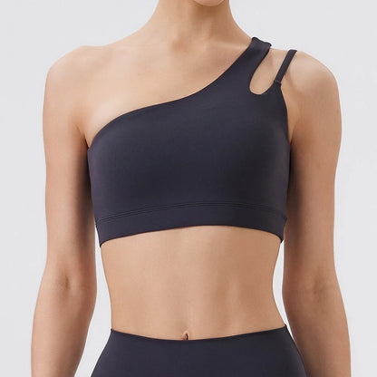 Women Sports Bra/ Push Up Fitness Bras/ One Shoulder Shockproof (Victorious Cosmo Surge)