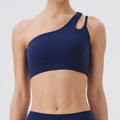 Women Sports Bra/ Push Up Fitness Bras/ One Shoulder Shockproof (Victorious Cosmo Surge)