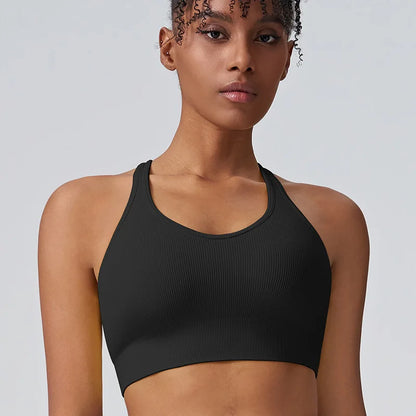 Women's Cross Back Sports Bra/ High-intensity Fixed Cup Shockproof Bra (Victorious Lumen Circuit Bra)