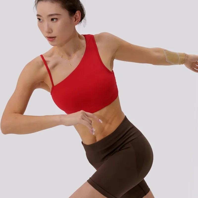 Women's Asymmetric Shoulder Straps Yoga Bra (Victorious SyncWear)