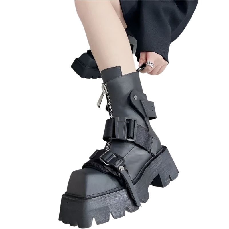 Thick-soled Male Biker Gothic Boots