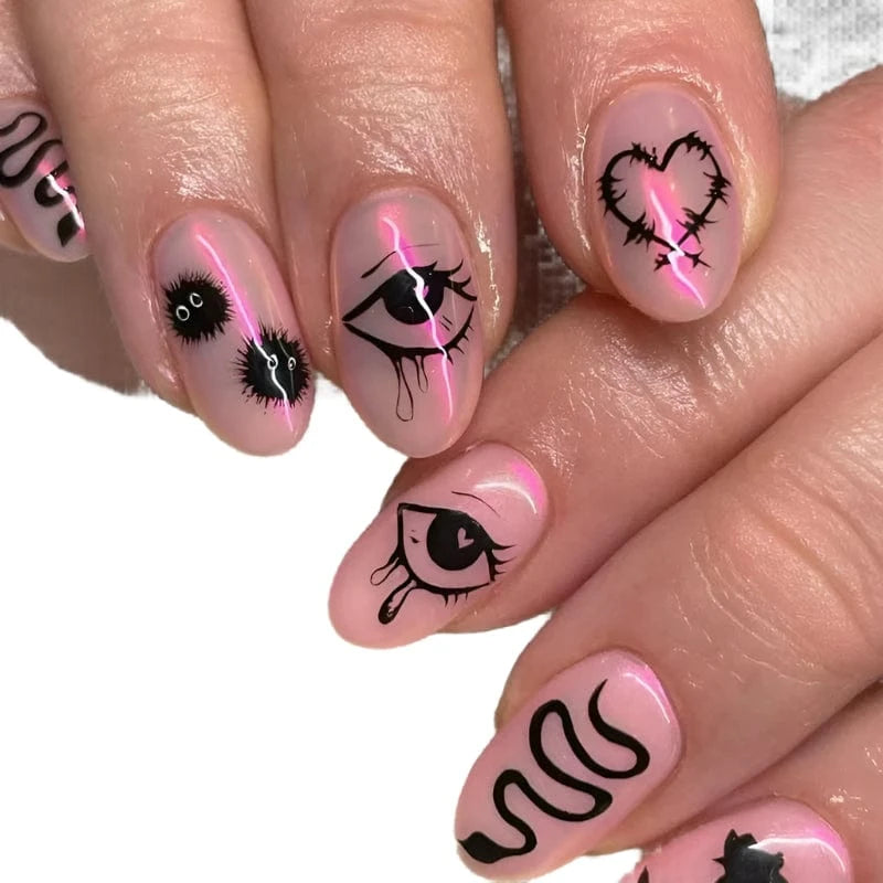 AA354 Victorious Anime Horror Nail Set